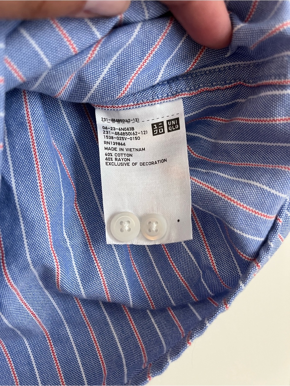 Uniqlo x JW Anderson Blue and Pink Striped Short-Sleeve Button-Down Shirt - Picture 3 of 4